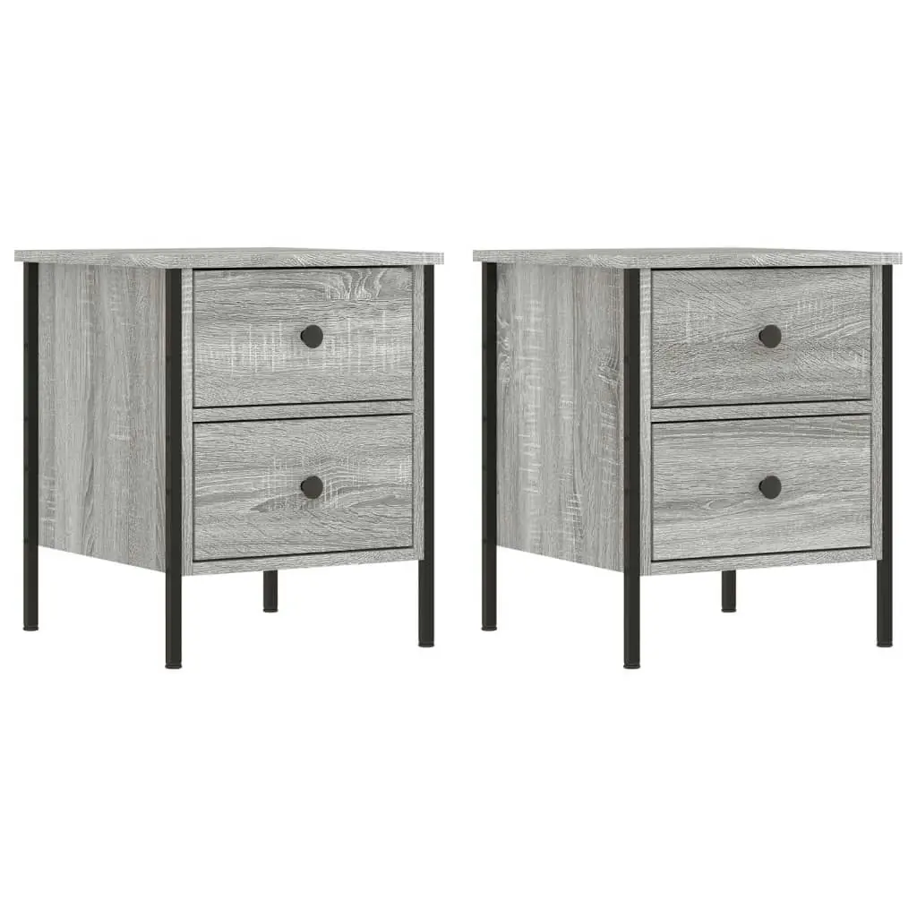 Bedside Cabinets 2 pcs Grey Sonoma 40x42x50 cm Engineered Wood 825990