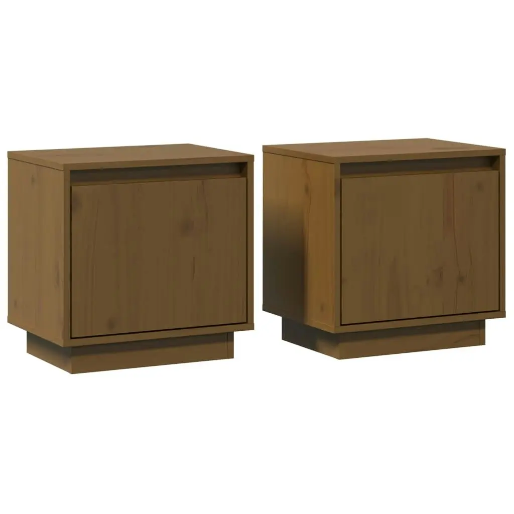 Bedside Cabinets 2 pcs Honey Brown 40x30x40 cm Solid Wood Pine 813312