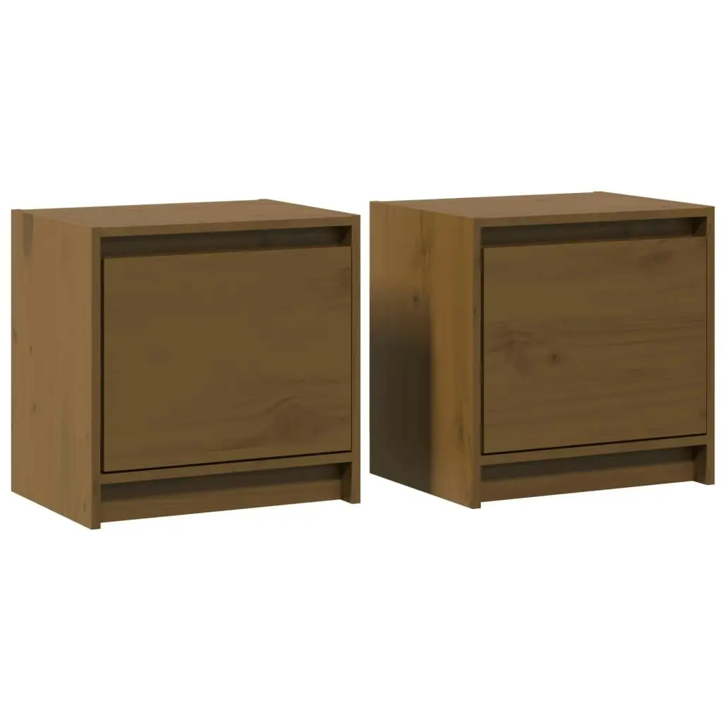 Bedside Cabinets 2 pcs Honey Brown 40x30.5x40 cm Solid Pinewood 808120