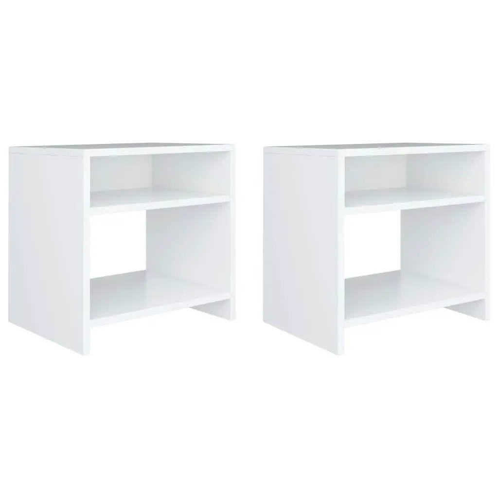 Bedside Cabinets 2 pcs White 40x30x40 cm Engineered Wood 800010