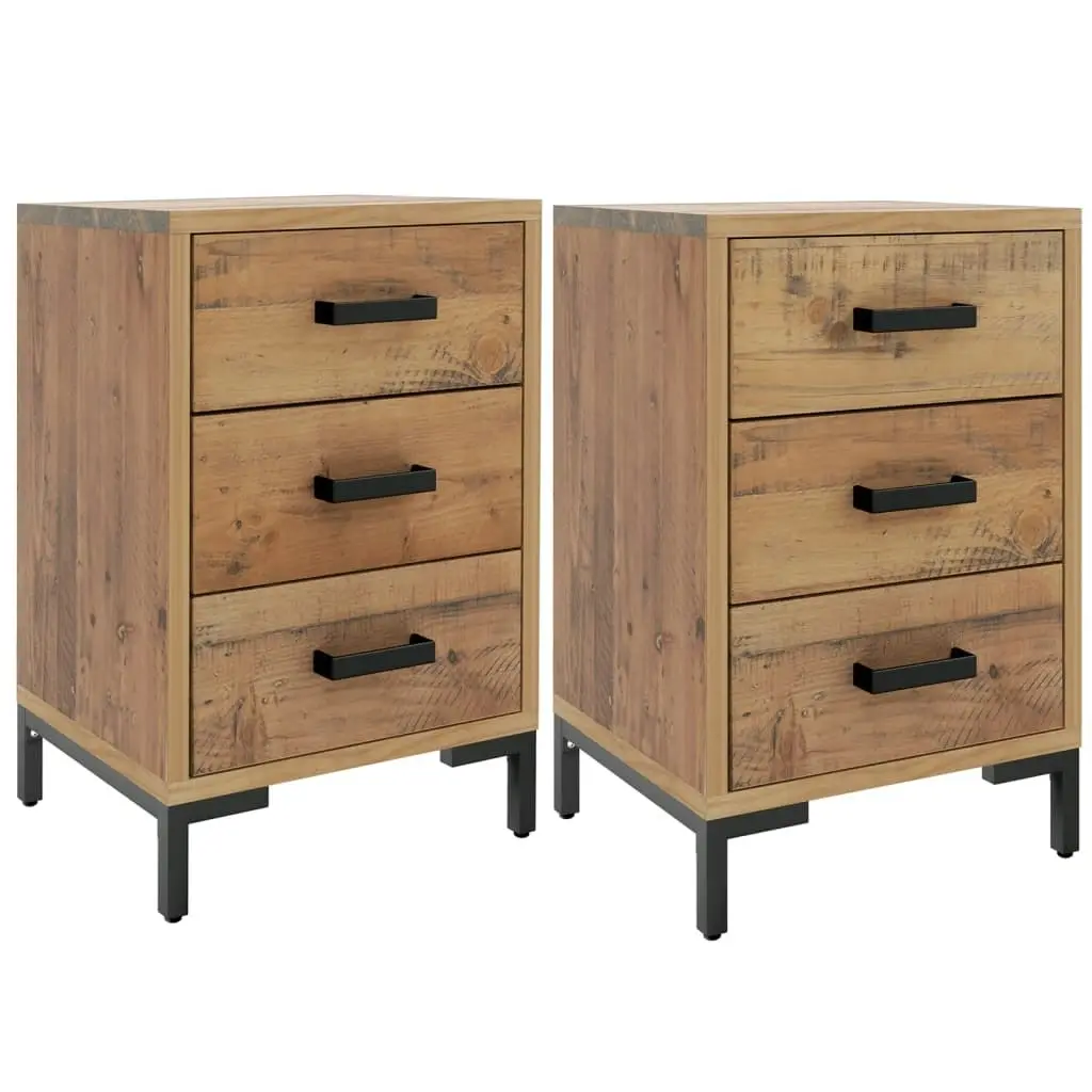 Bedside Cabinets 2 pcs 40x30x55 cm Solid Wood Pine 3120340