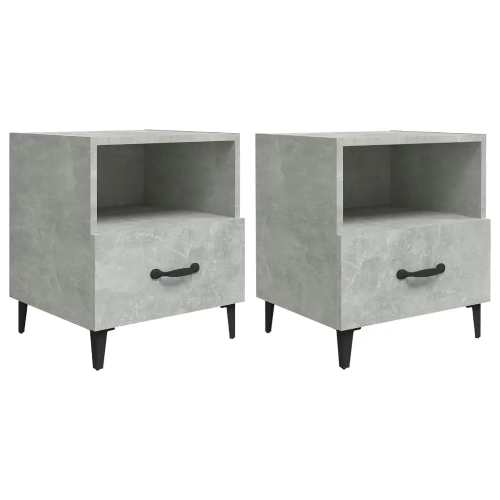 Bedside Cabinets 2 pcs Concrete Grey Engineered Wood 812033