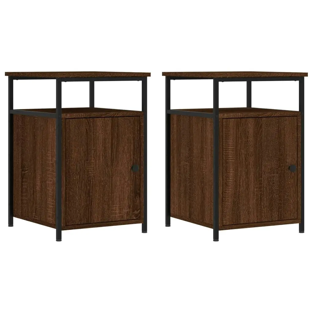 Bedside Cabinets 2 pcs Brown Oak 40x42x60 cm Engineered Wood 826042