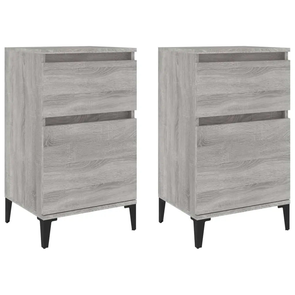 Bedside Cabinets 2 pcs Grey Sonoma 40x35x70 cm 819721