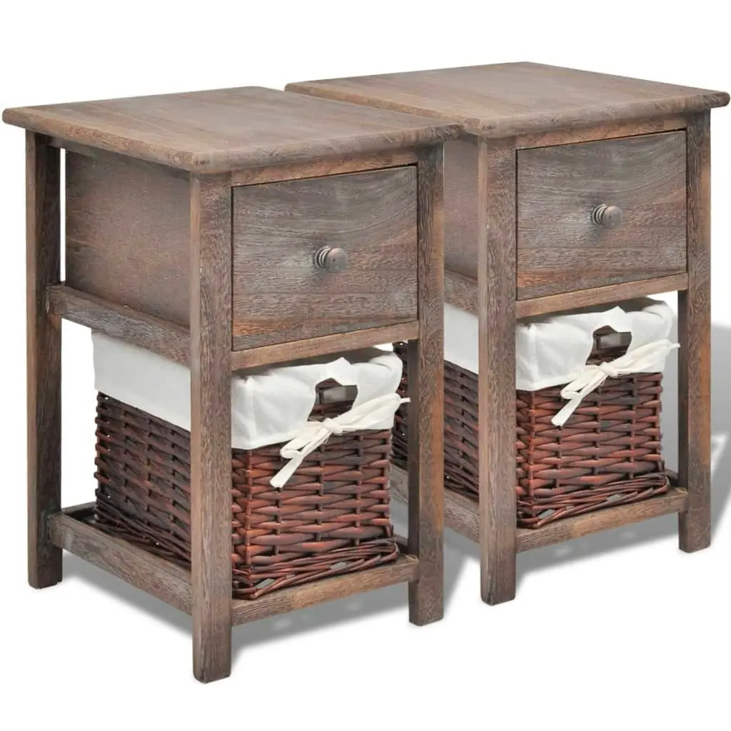 Bedside Cabinets 2 pcs Wood Brown 242869