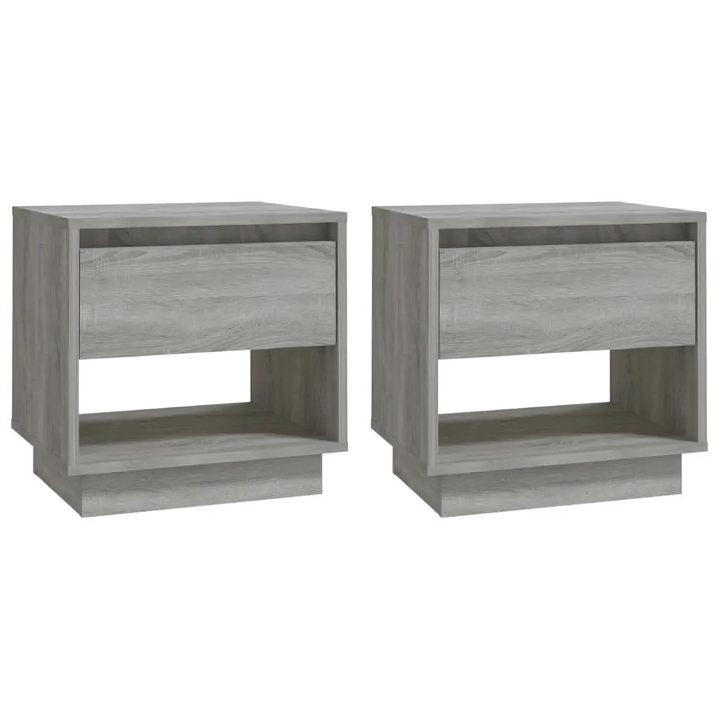 Bedside Cabinets 2 pcs Grey Sonoma 45x34x44 cm Engineered Wood 812984