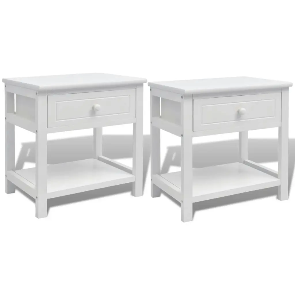 Bedside Cabinets 2 pcs Wood White 242871