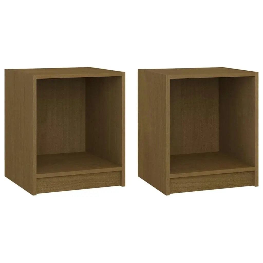 Bedside Cabinets 2 pcs Honey Brown 35.5x33.5x41.5 cm Solid Pinewood 809926