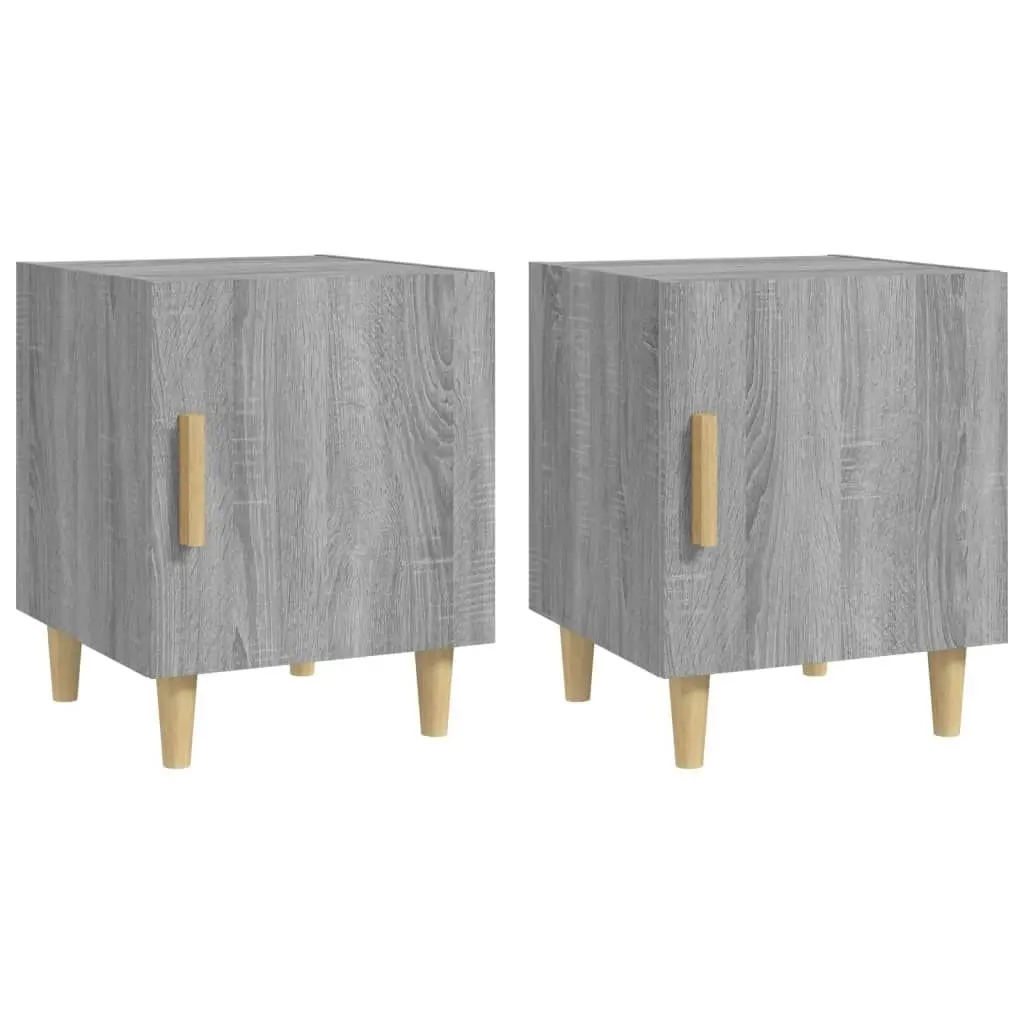 Bedside Cabinets 2 pcs Grey Sonoma Engineered Wood 817312