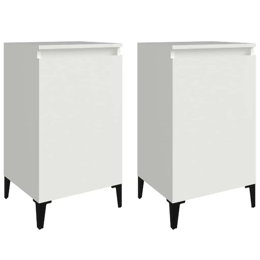 Bedside Cabinets 2 pcs High Gloss White 40x35x70cm Engineered Wood 819649