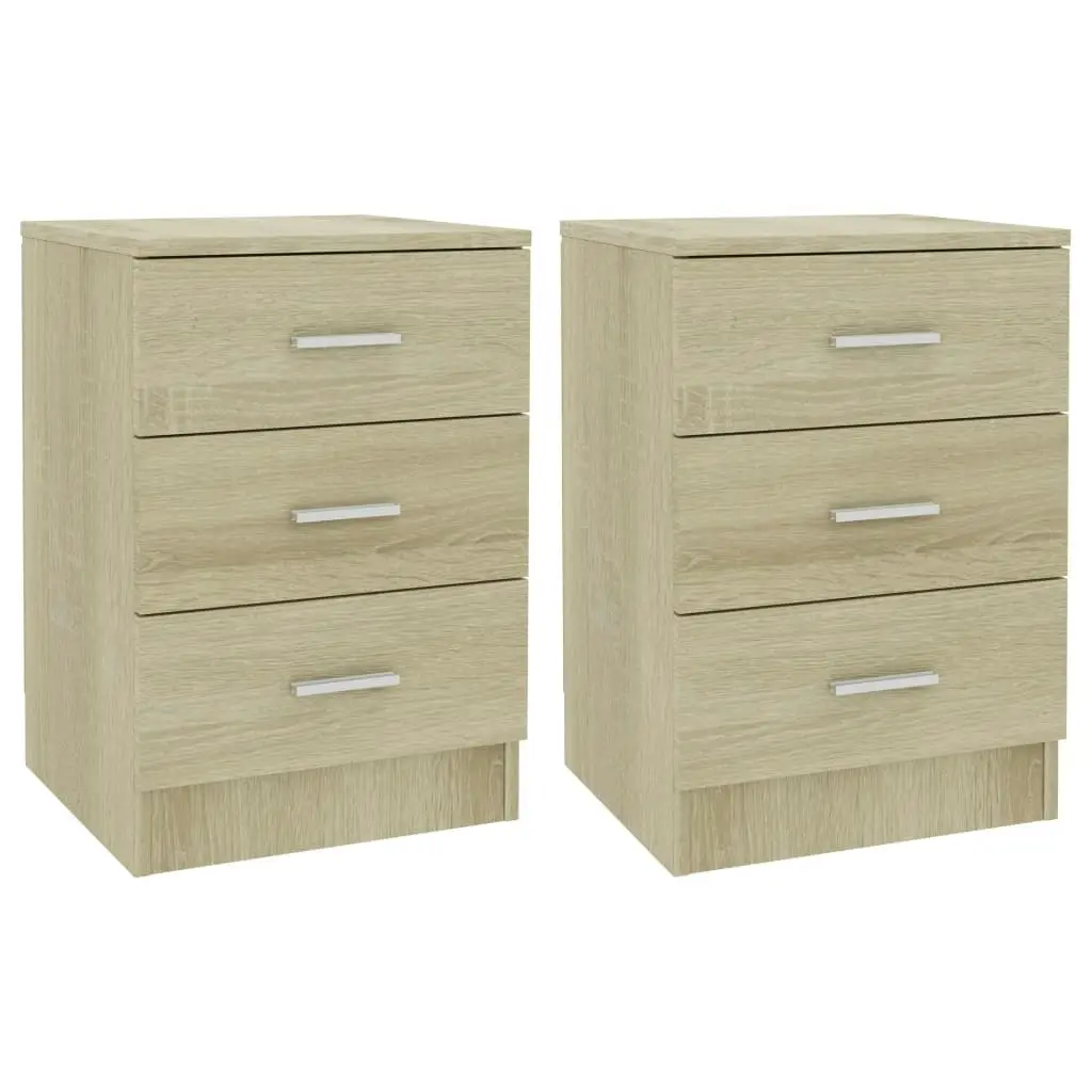 Bedside Cabinets 2 pcs Sonoma Oak 38x35x56 cm Engineered Wood 800457