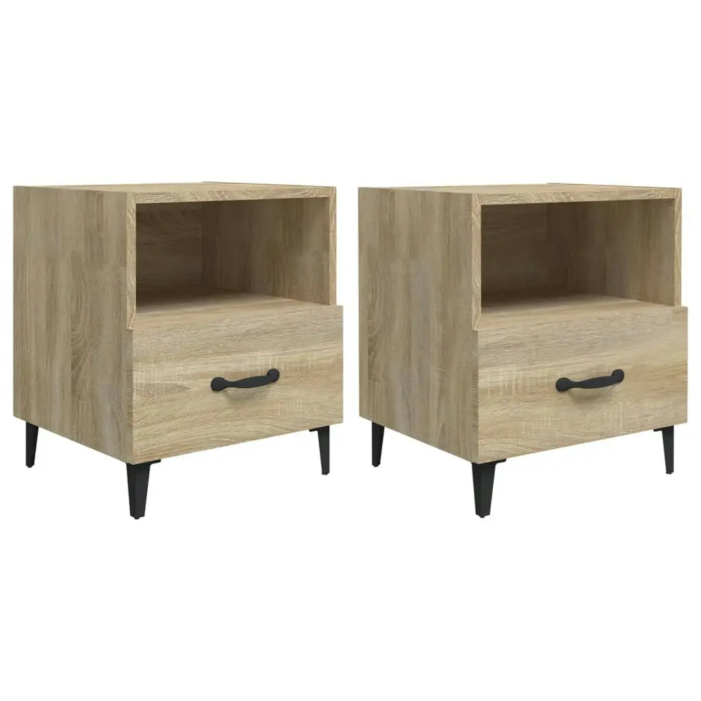 Bedside Cabinets 2 pcs Sonoma Oak Engineered Wood 812031