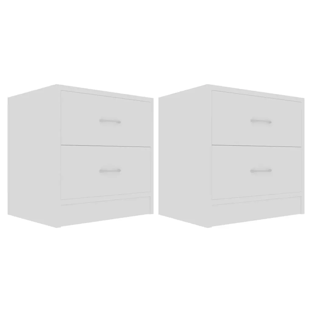 Bedside Cabinets 2 pcs White 40x30x40 cm Engineered Wood 801036