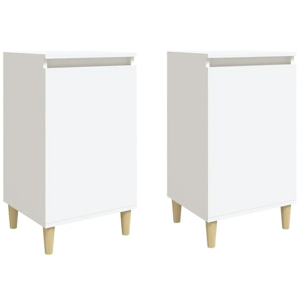 Bedside Cabinets 2 pcs White 40x35x70 cm Engineered Wood 819629