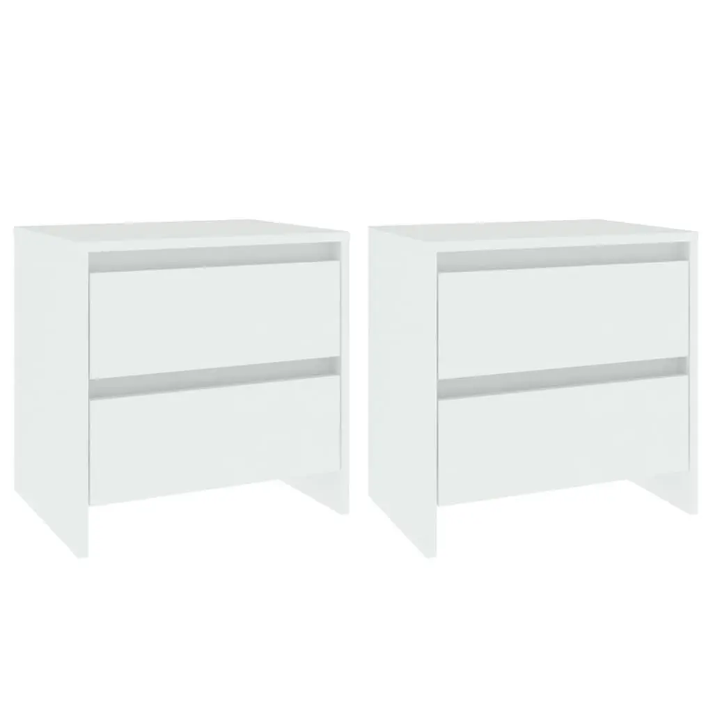 Bedside Cabinets 2 pcs White 45x34.5x44.5 cm Engineered Wood 809846