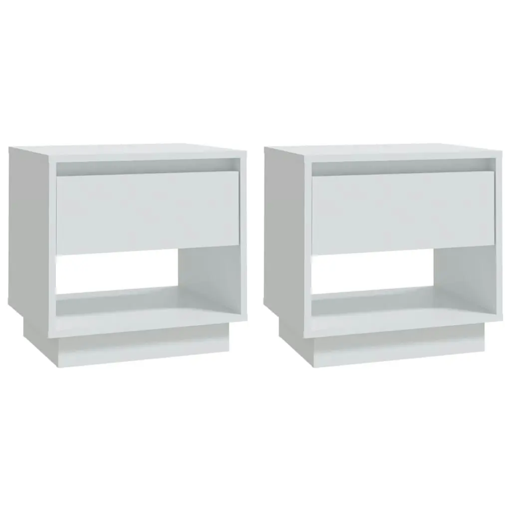 Bedside Cabinets 2 pcs White 45x34x44 cm Engineered Wood 809513