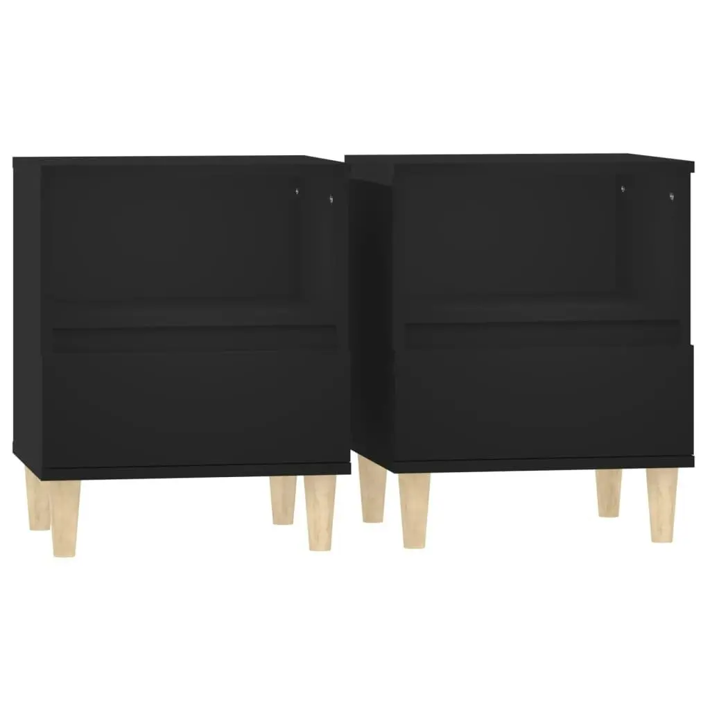 Bedside Cabinets 2 pcs Black 40x35x50 cm 821797