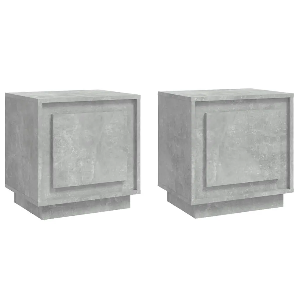 Bedside Cabinets 2 pcs Concrete Grey 44x35x45 cm Engineered Wood 819845