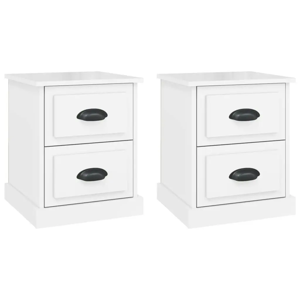 Bedside Cabinets 2 pcs High Gloss White 39x39x47.5 cm Engineered Wood 816149