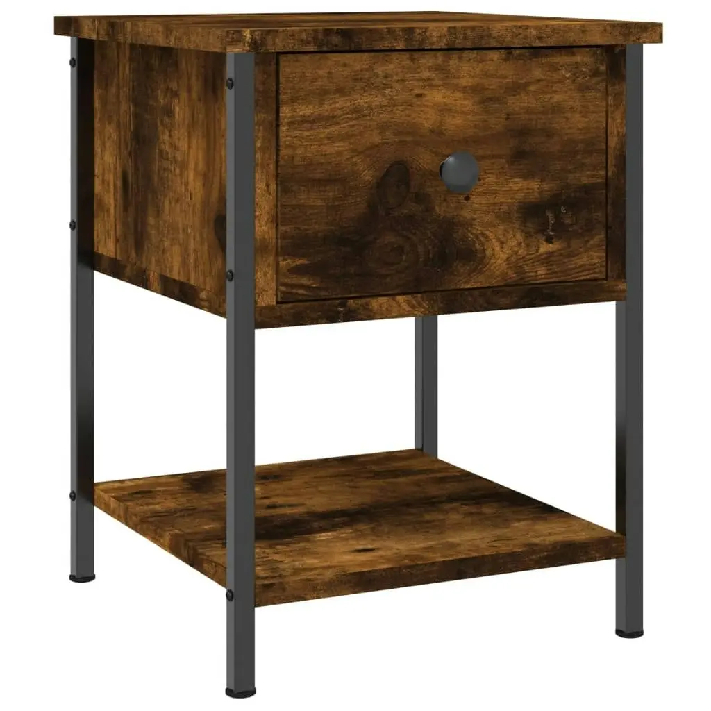 Bedside Table Smoked Oak 34x35.5x45 cm Engineered Wood 825857