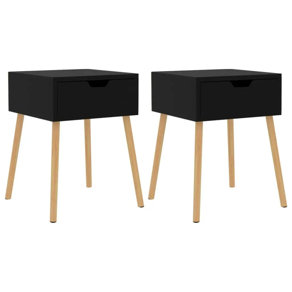 Bedside Cabinets 2 pcs Black 40x40x56 cm Engineered Wood 326798