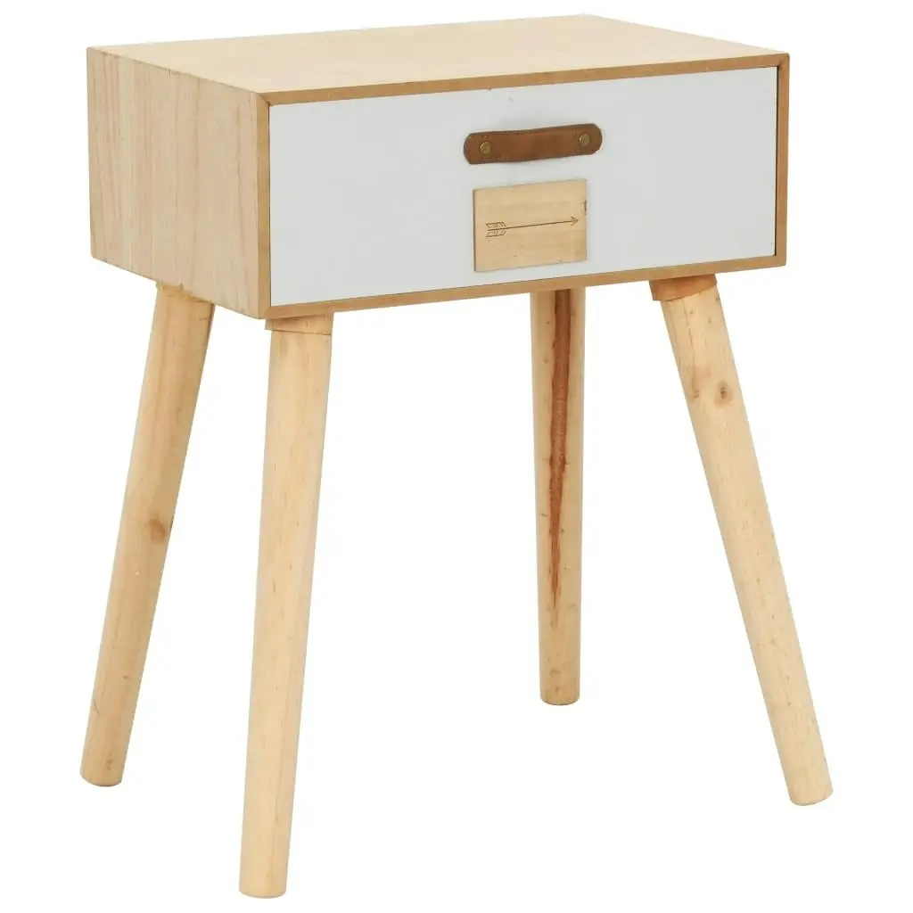 Bedside Table with a Drawer 44x30x58.5 cm Solid Pinewood 247394