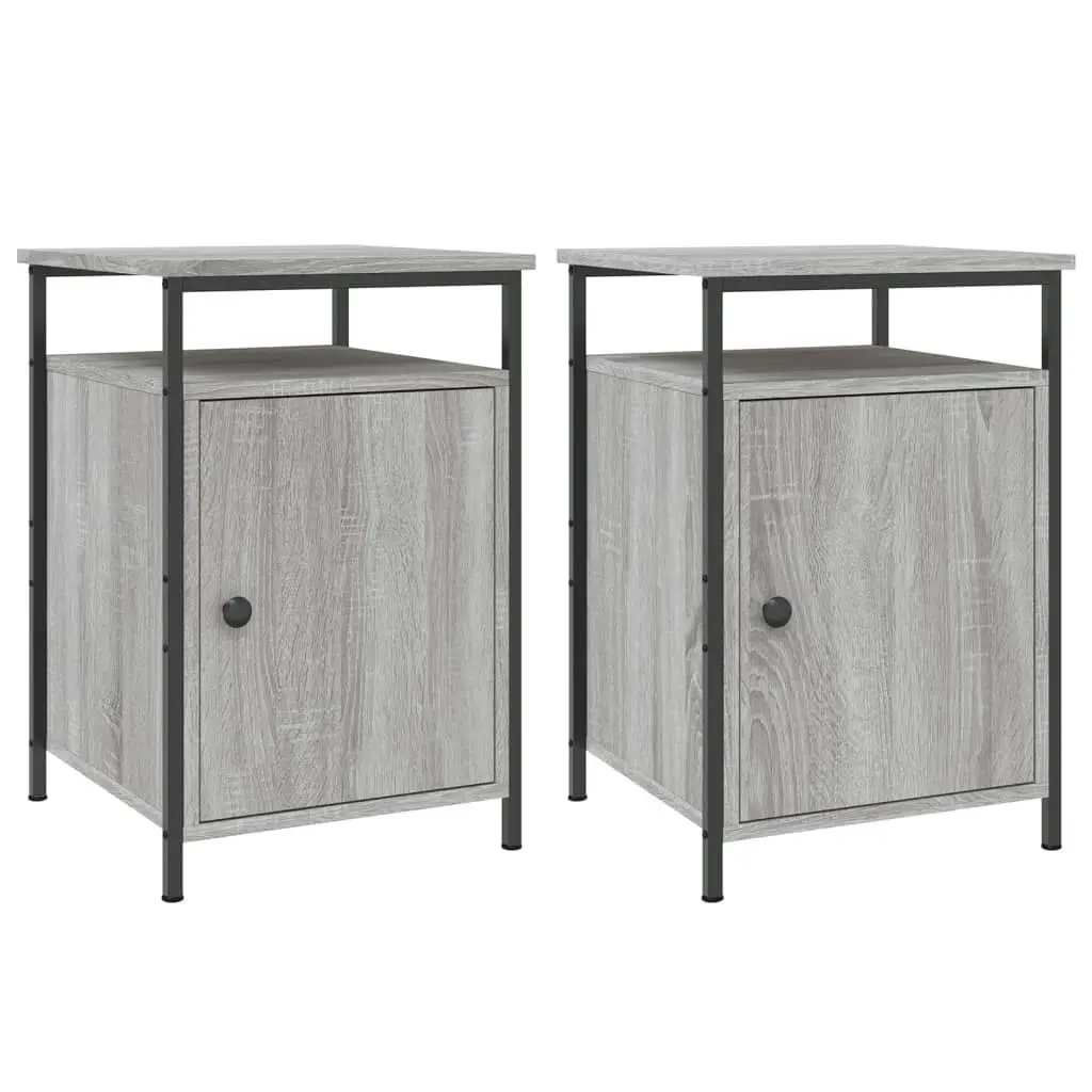 Bedside Cabinets 2 pcs Grey Sonoma 40x42x60 cm Engineered Wood 825870