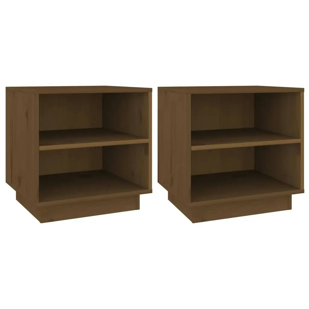 Bedside Cabinets 2 pcs Honey Brown 40x34x40 cm Solid Wood Pine 813332