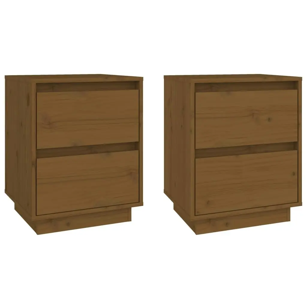 Bedside Cabinets 2 pcs Honey Brown 40x35x50 cm Solid Wood Pine 813322