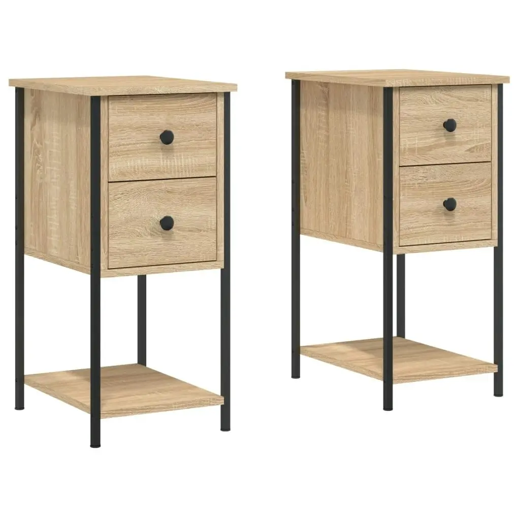 Bedside Cabinets 2 pcs Sonoma Oak 32x42x70 cm Engineered Wood 826096