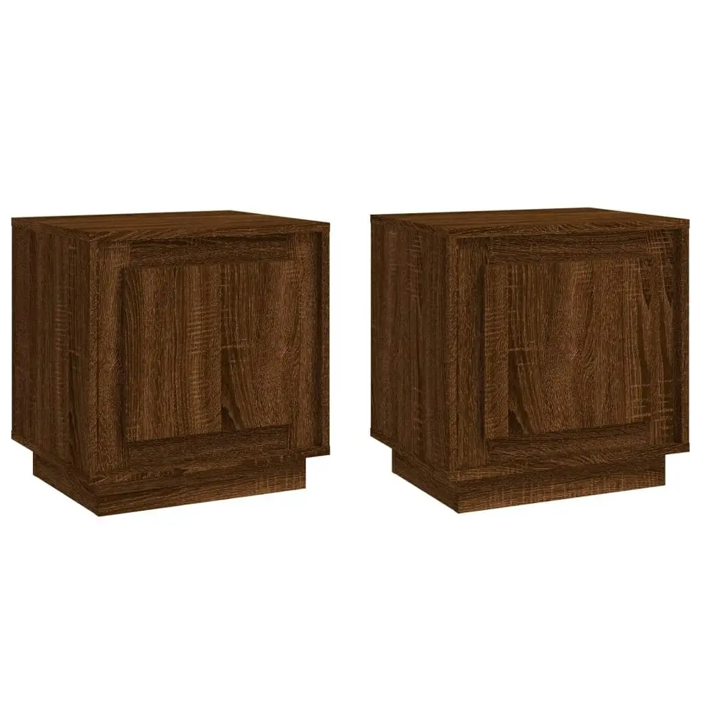 Bedside Cabinets 2 pcs Brown Oak 44x35x45 cm Engineered Wood 819851