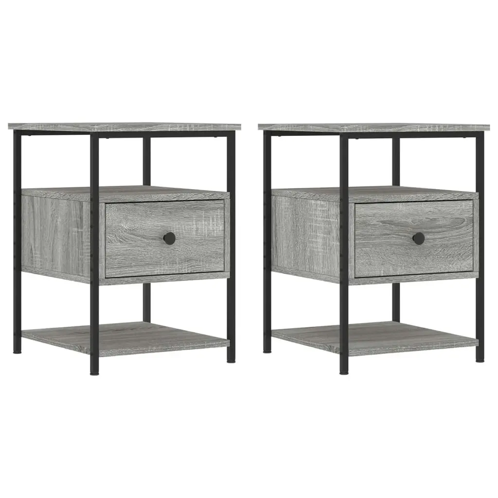 Bedside Cabinets 2 pcs Grey Sonoma 40x42x56 cm Engineered Wood 826030