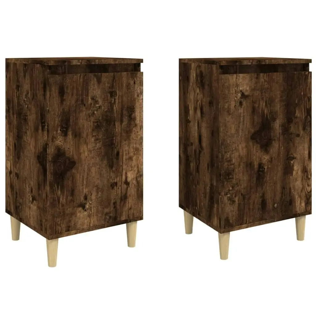 Bedside Cabinets 2 pcs Smoked Oak 40x35x70 cm Engineered Wood 819639