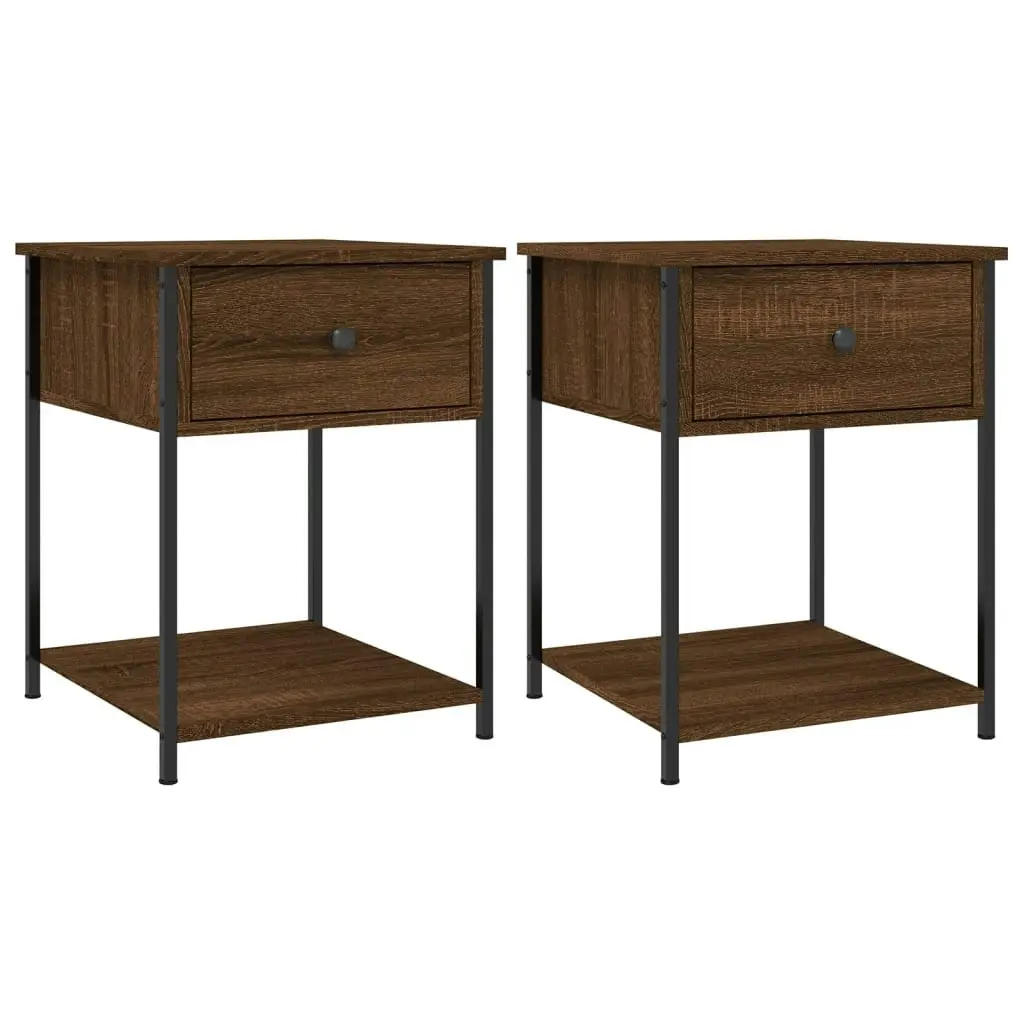 Bedside Tables 2 pcs Brown Oak 44x45x58 cm Engineered Wood 825852