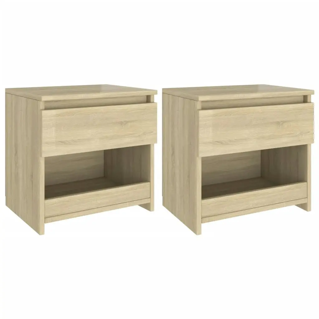 Bedside Cabinets 2 pcs Sonoma Oak 40x30x39 cm Engineered Wood 803450