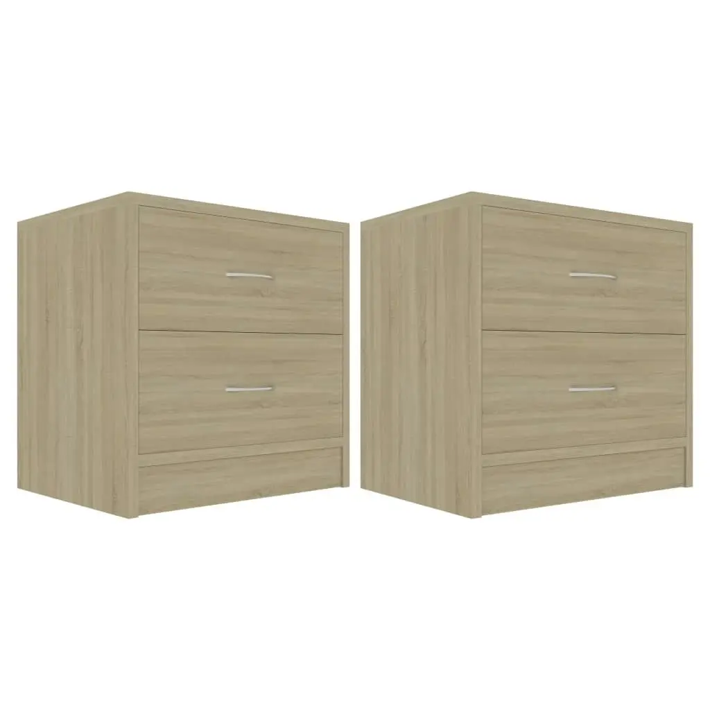 Bedside Cabinets 2 pcs Sonoma Oak 40x30x40 cm Engineered Wood 801042