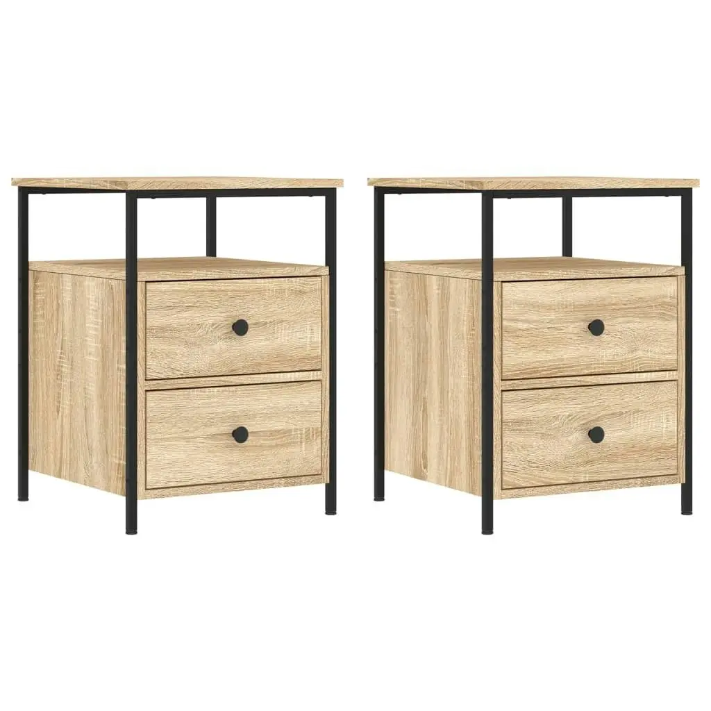 Bedside Cabinets 2 pcs Sonoma Oak 44x45x60 cm Engineered Wood 826006