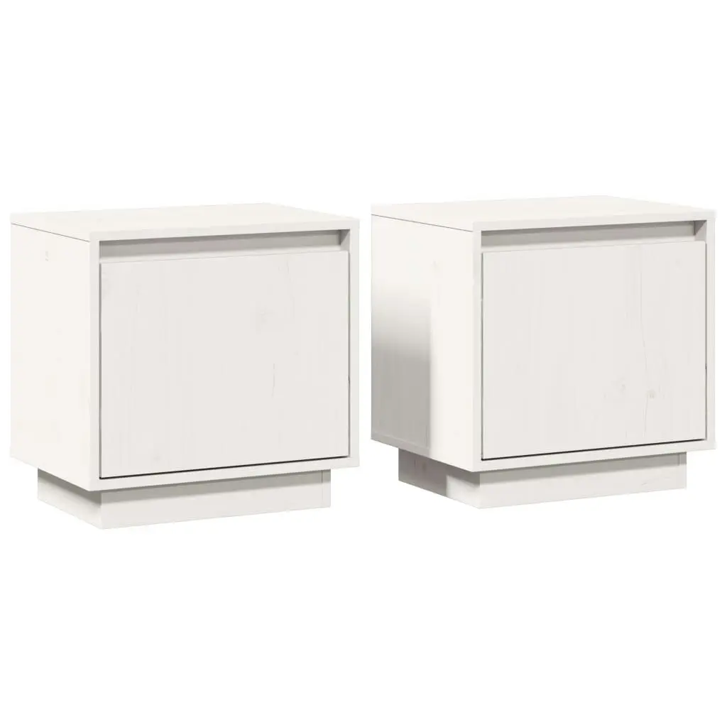 Bedside Cabinets 2 pcs White 40x30x40 cm Solid Wood Pine 813308