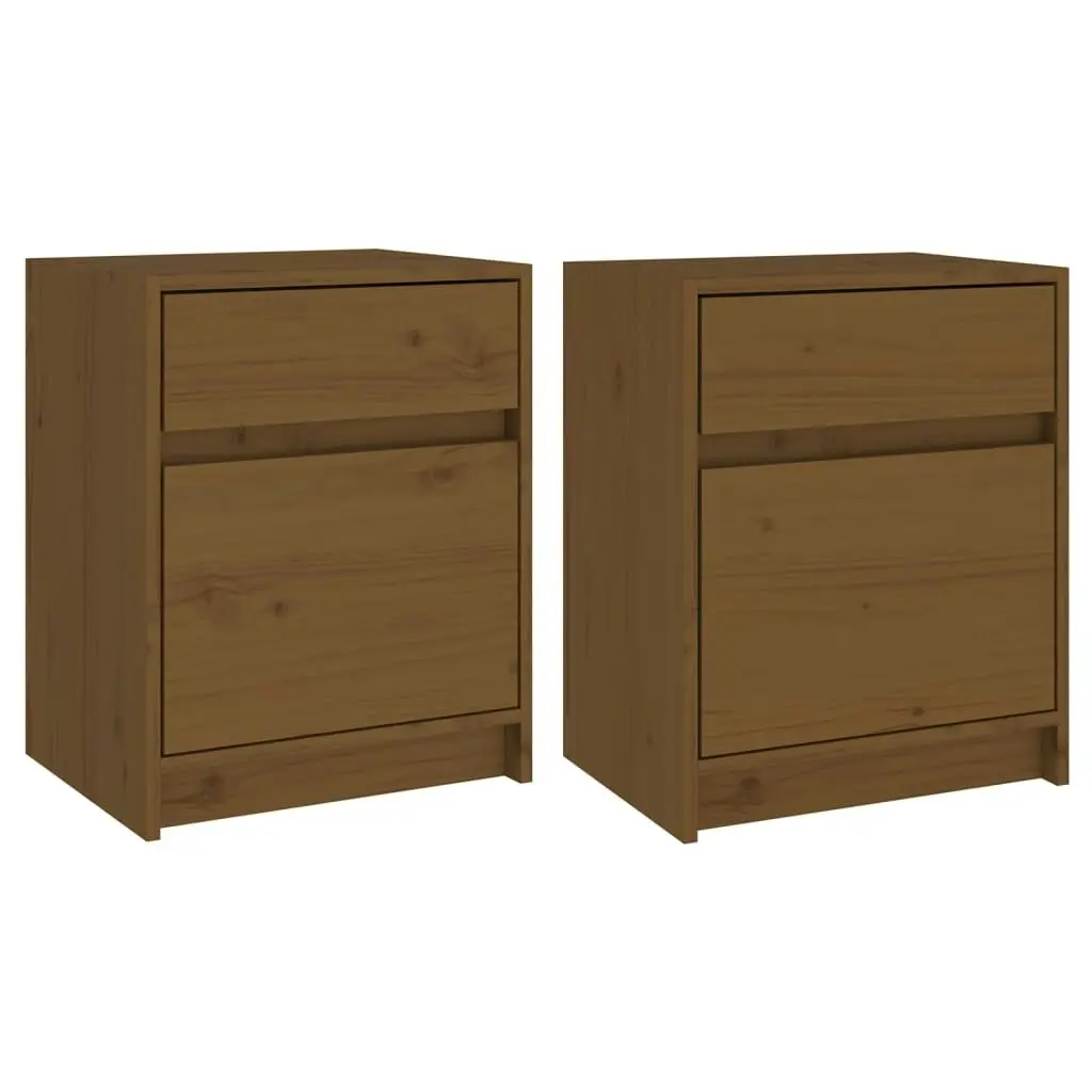 Bedside Cabinets 2 pcs Honey Brown 40x31x50 cm Solid Pinewood 808130