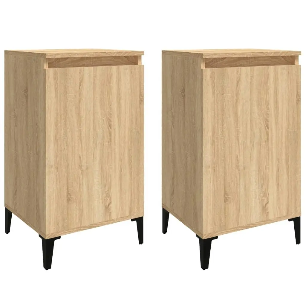 Bedside Cabinets 2 pcs Sonoma Oak 40x35x70 cm Engineered Wood 819651