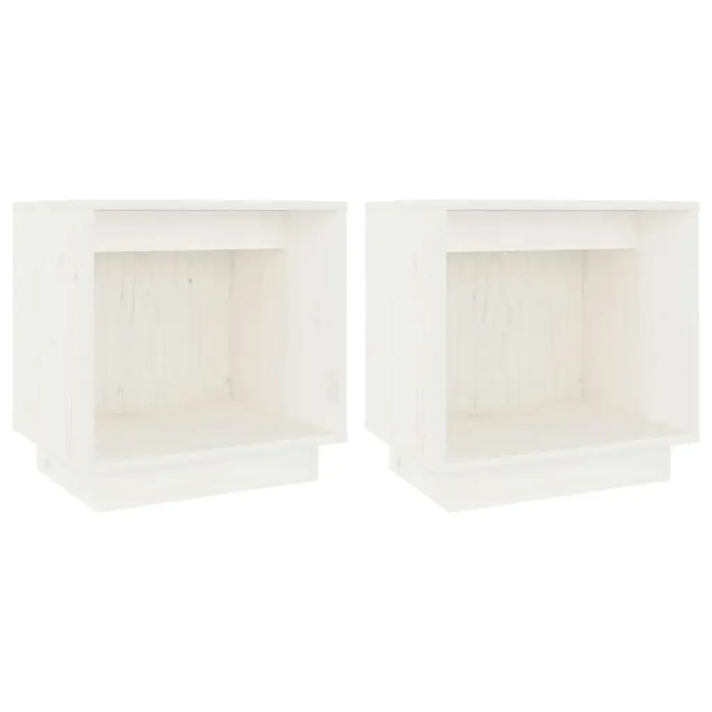 Bedside Cabinets 2 pcs White 40x30x40 cm Solid Wood Pine 813338