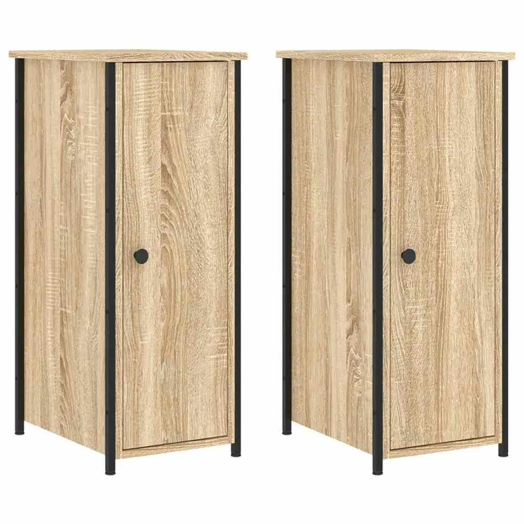 Bedside Cabinets 2 pcs Sonoma Oak 32x42x80 cm Engineered Wood 825966