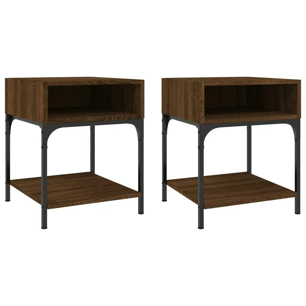 Bedside Tables 2 pcs Brown Oak 40x41x50 cm Engineered Wood 825882