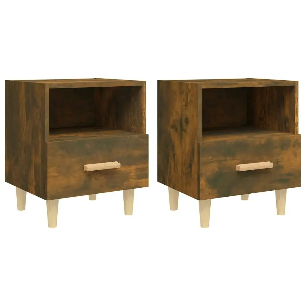 Bedside Cabinets 2 pcs Smoked Oak 40x35x47 cm 817298