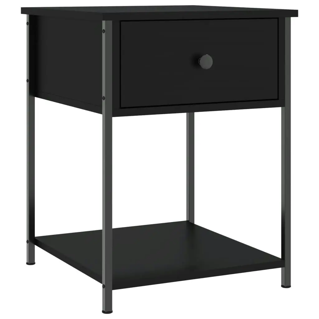 Bedside Table Black 44x45x58 cm Engineered Wood 825843