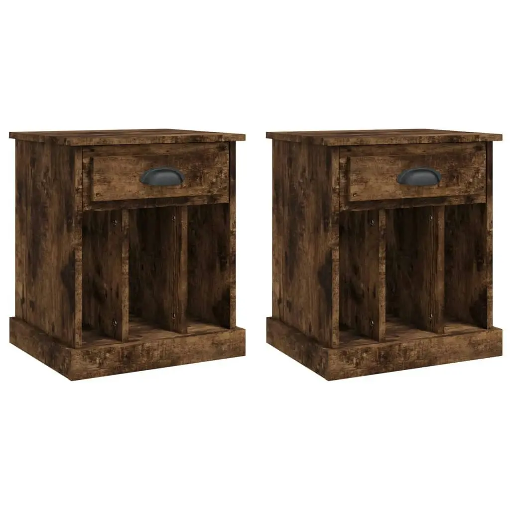 Bedside Cabinets 2 pcs Smoked Oak 43x36x50 cm 816355