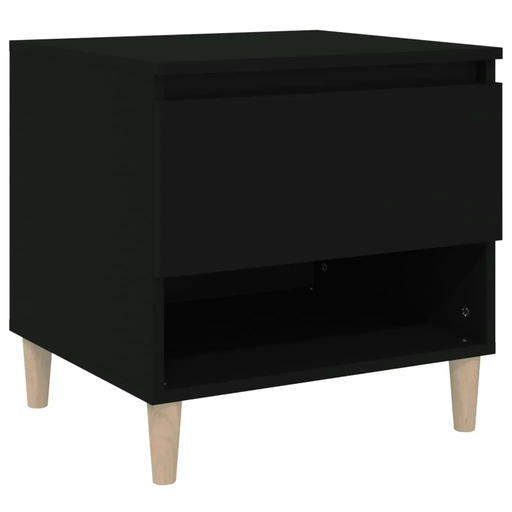 Bedside Table Black 50x46x50 cm Engineered Wood 819534