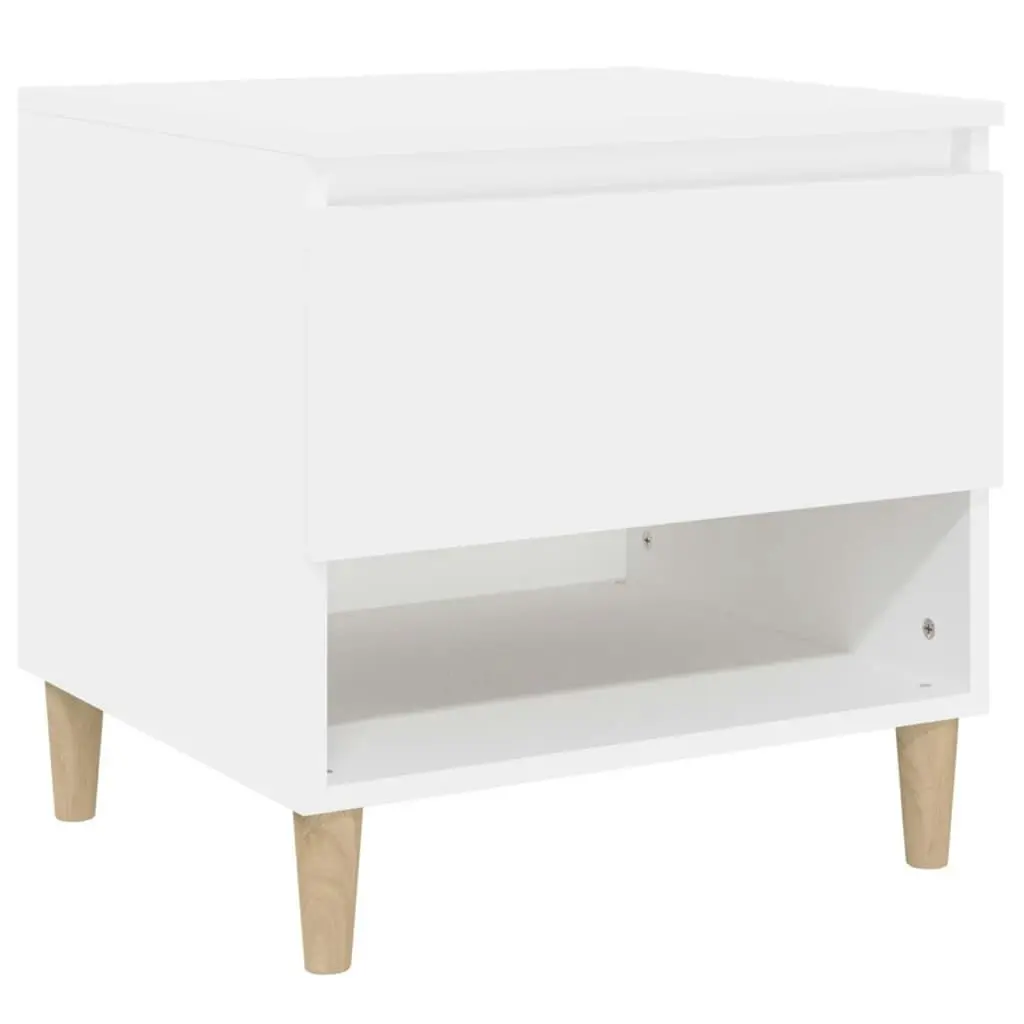 Bedside Table White 50x46x50 cm Engineered Wood 819532