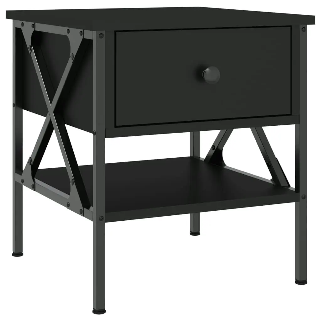 Bedside Table Black 40x42x45 cm Engineered Wood 825953