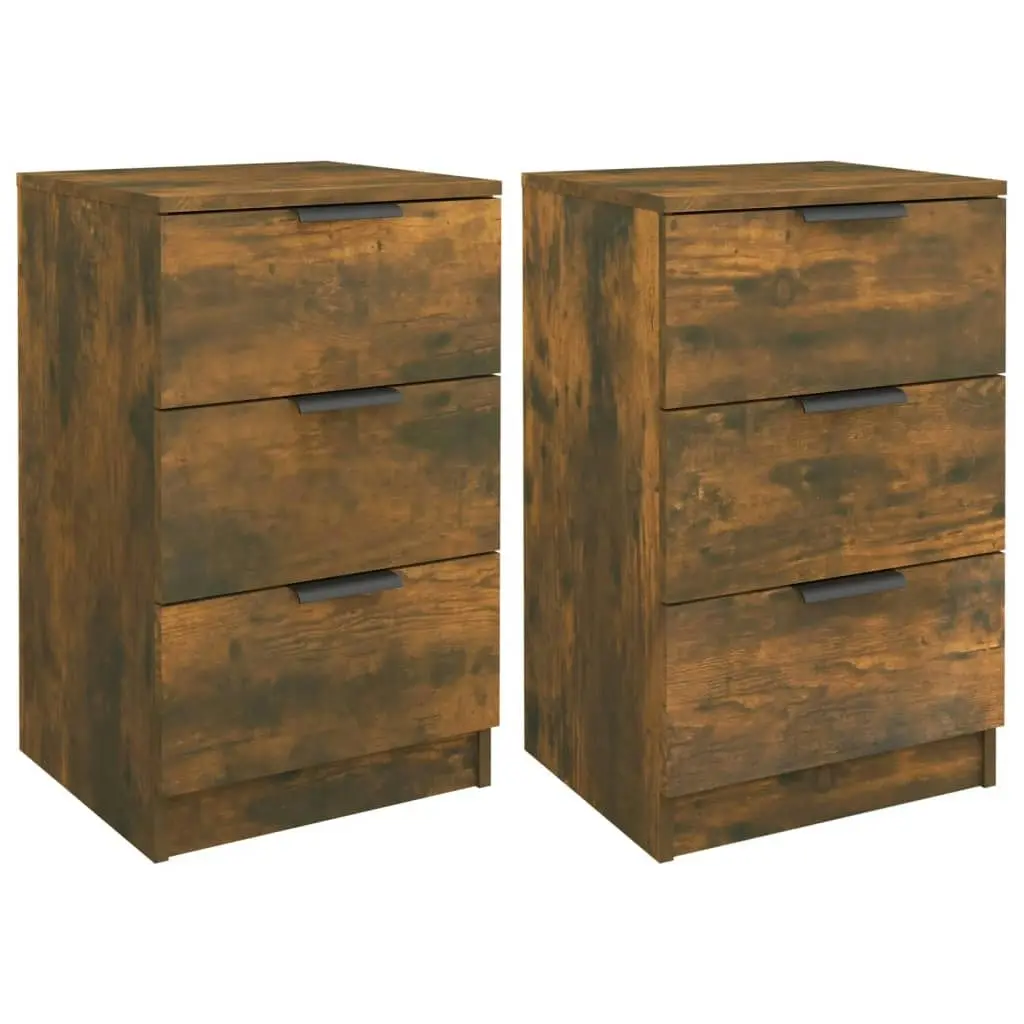 Bedside Cabinets 2 pcs Smoked Oak 40x36x65 cm 817052